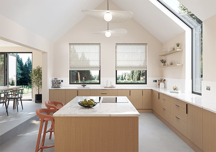 Siena Voile, Greige - Motorised Roman Blind - Image 8